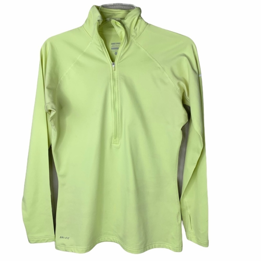 Nike 1/2 Zip Lime Green Hyper Warm 111 Runner Top